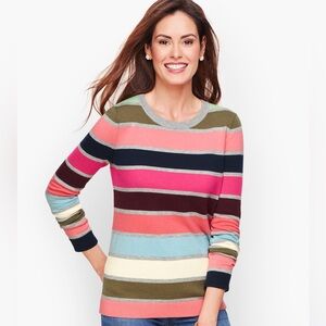 Talbots Colorful Striped Crew Neck Sweater
